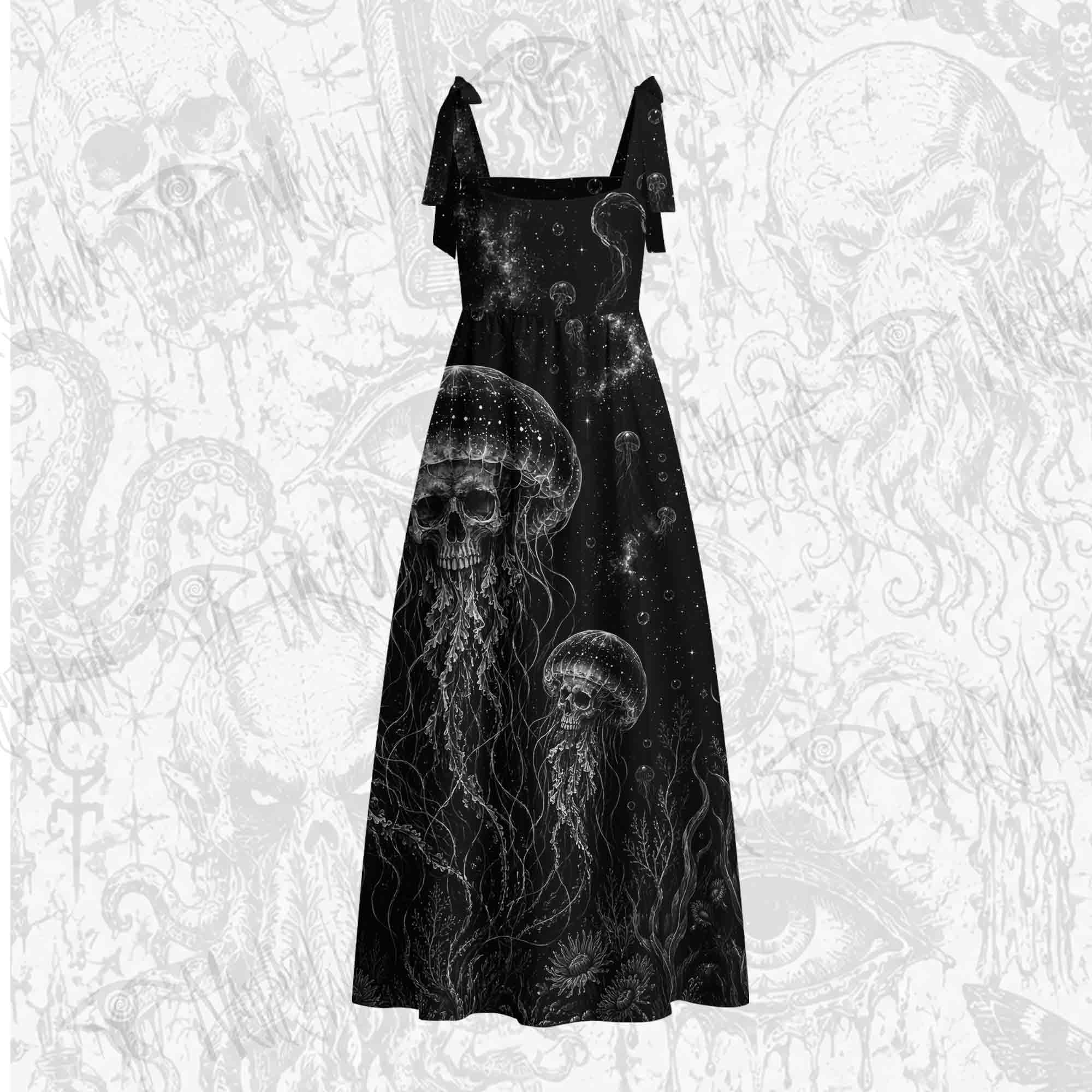Mythical Creatures Tie Shoulder Maxi Dress
