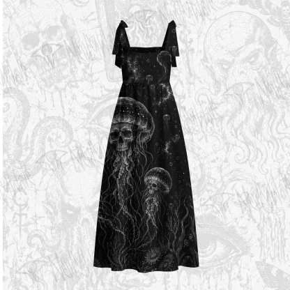 Mythical Creatures Tie Shoulder Maxi Dress
