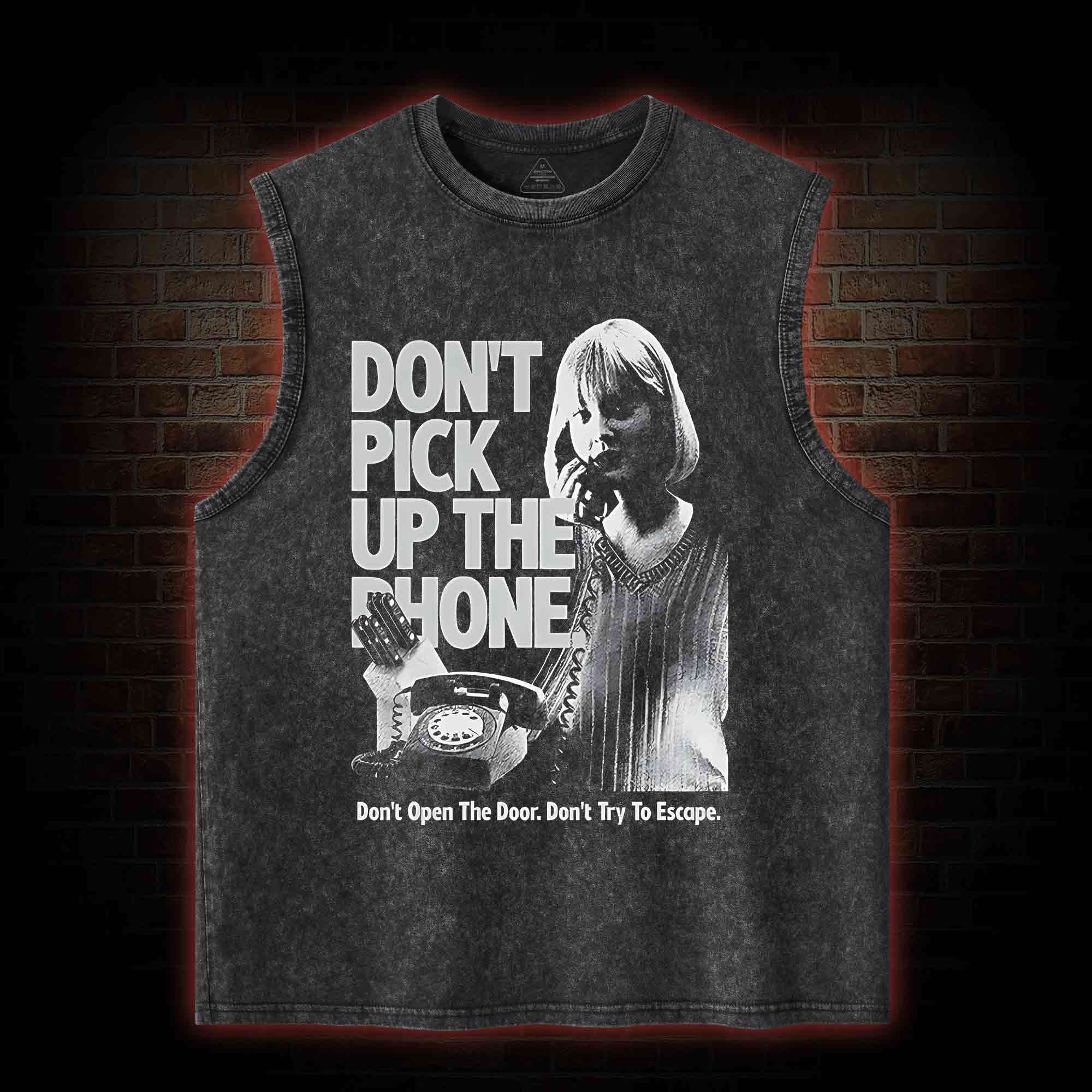 Don't Pick Up The Phone Washed Tank Top