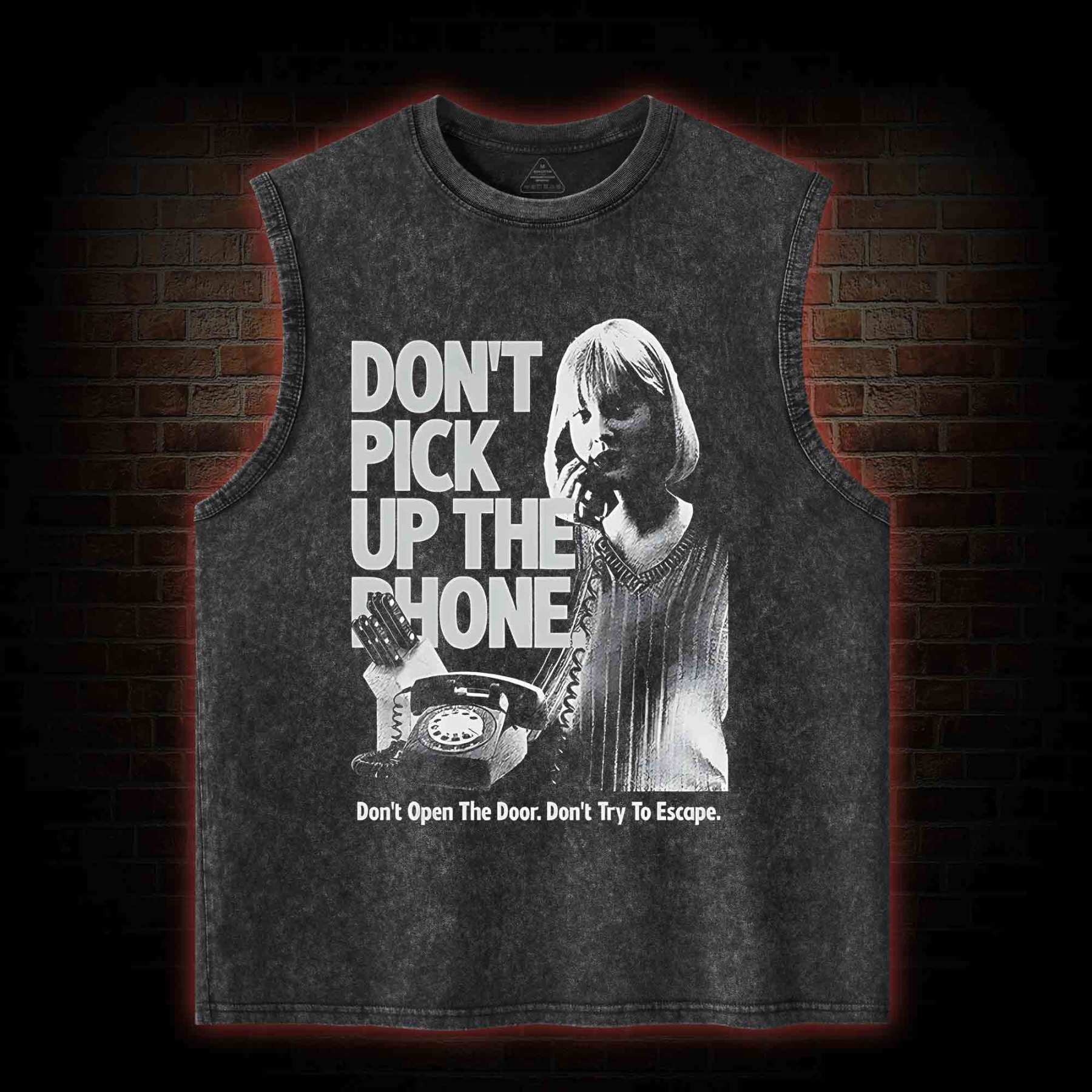 Don't Pick Up The Phone Washed Tank Top