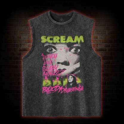 Do You Like Scary Movies Washed Tank Top