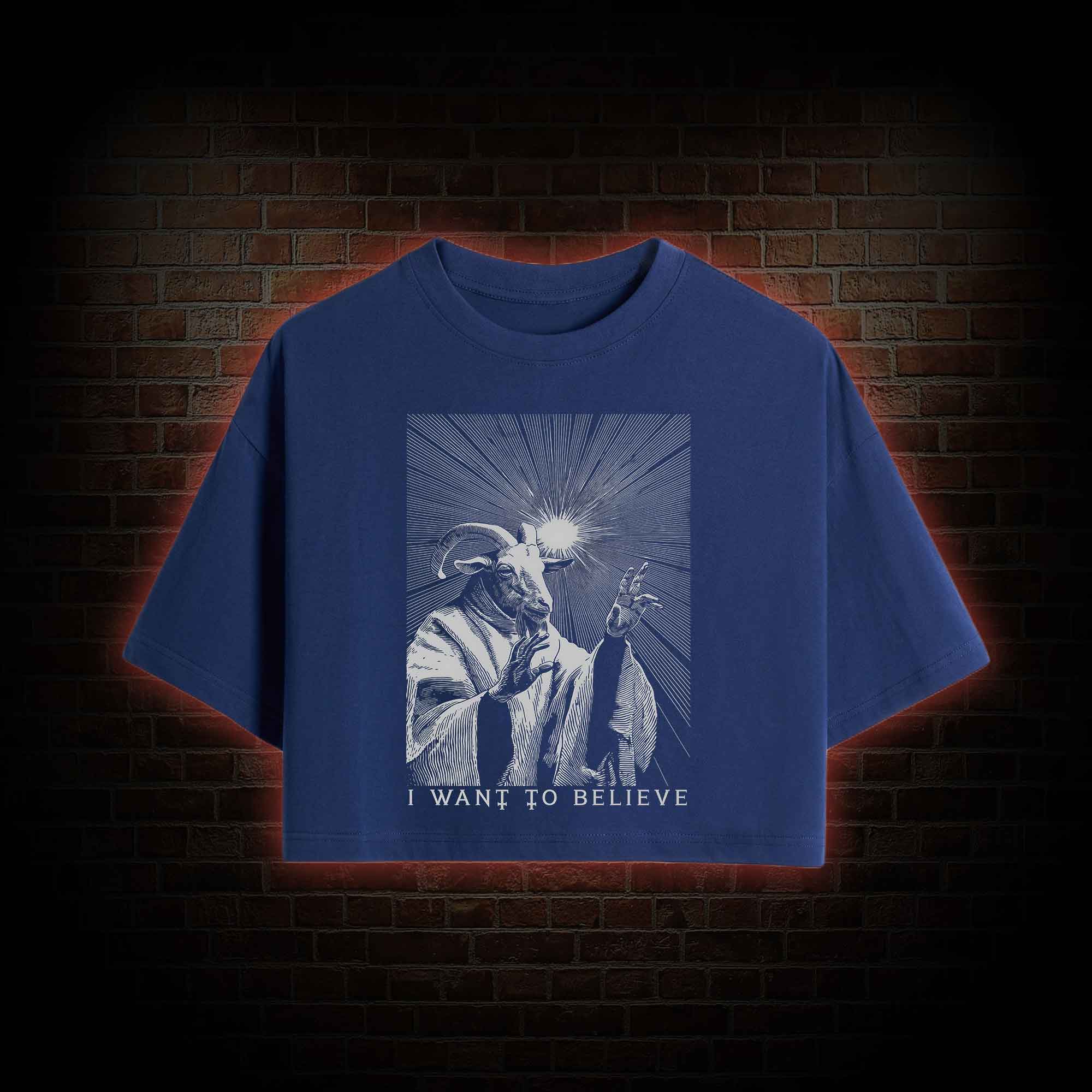 I Want to Believe Goat Crop Top