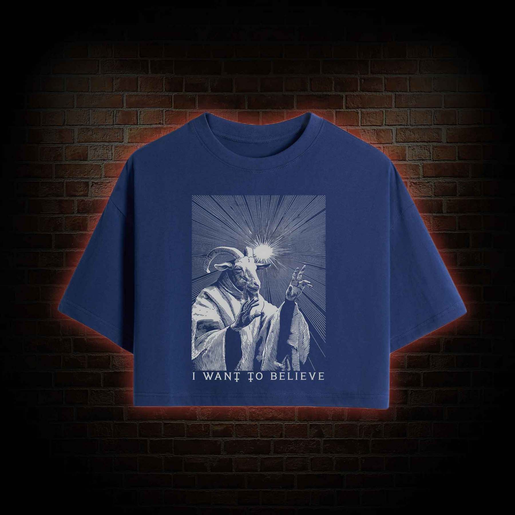 I Want to Believe Goat Crop Top