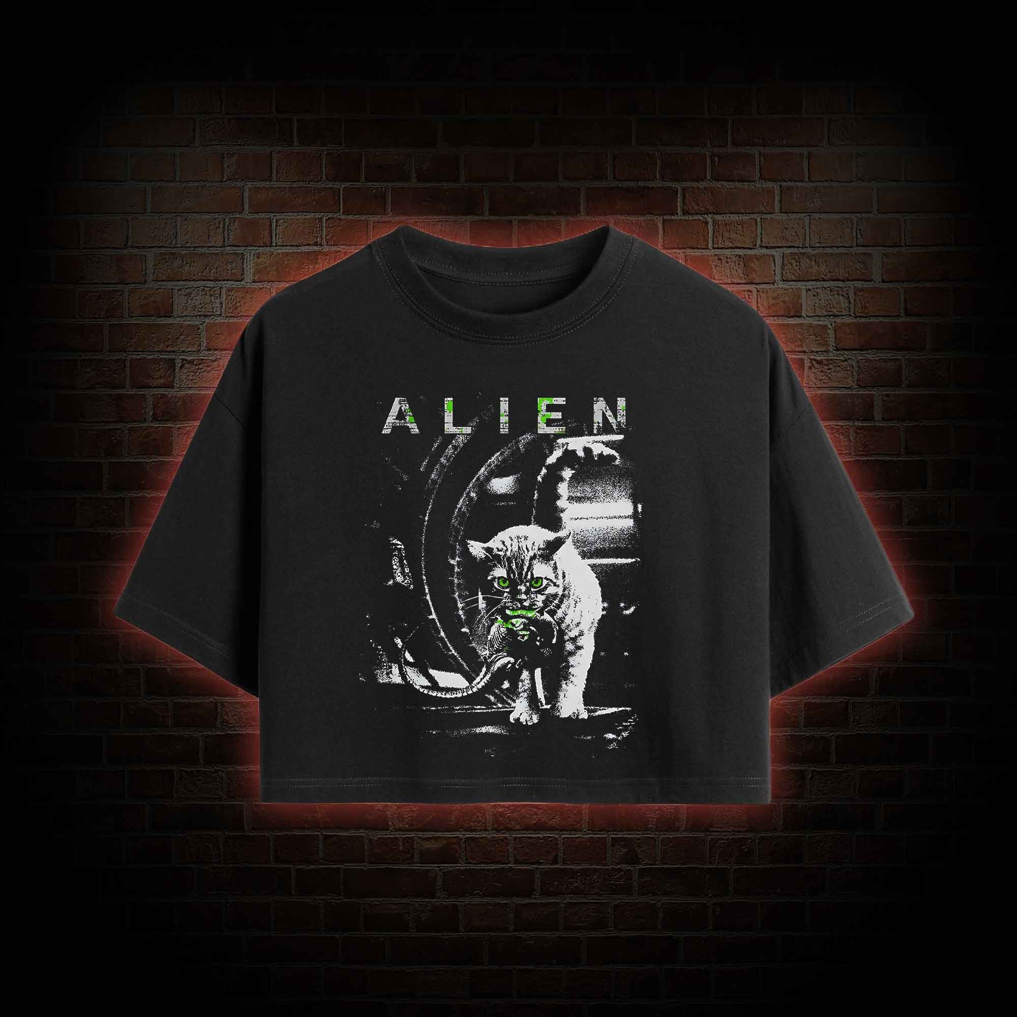 Alien Cat Crop Top