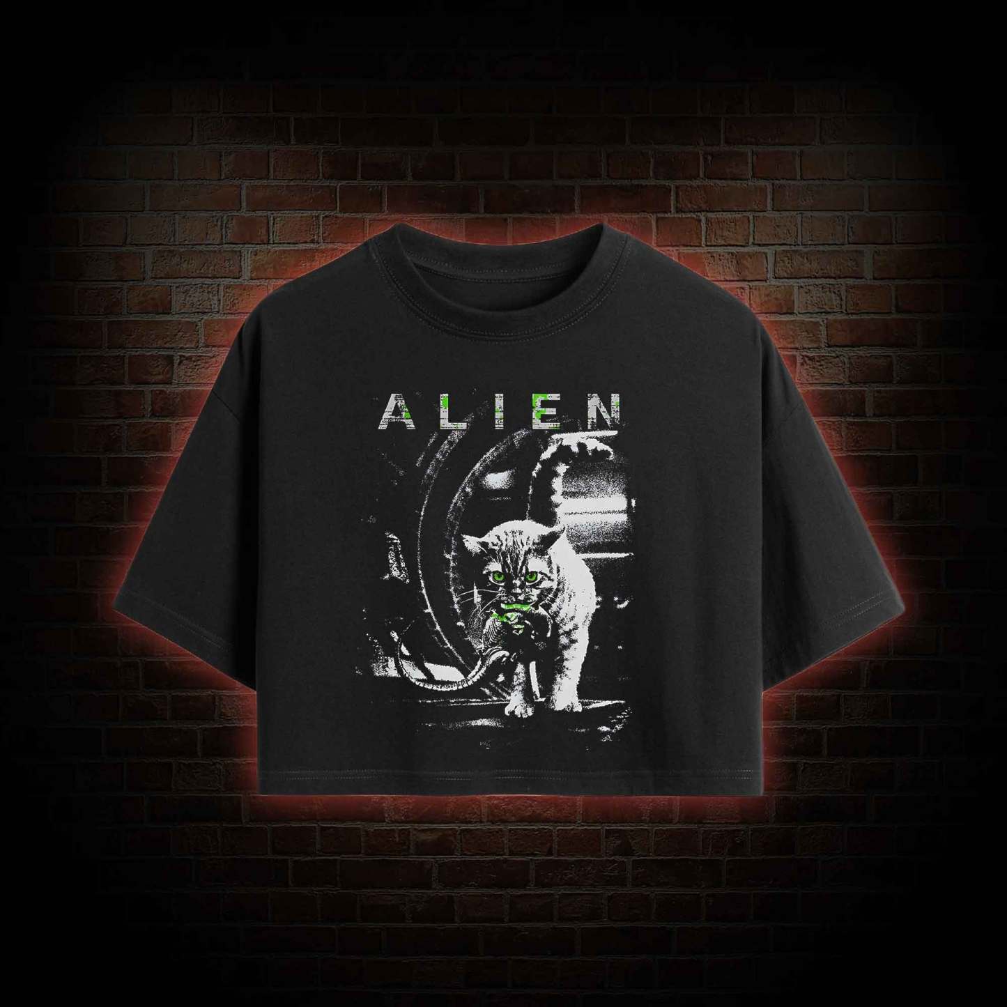 Alien Cat Crop Top