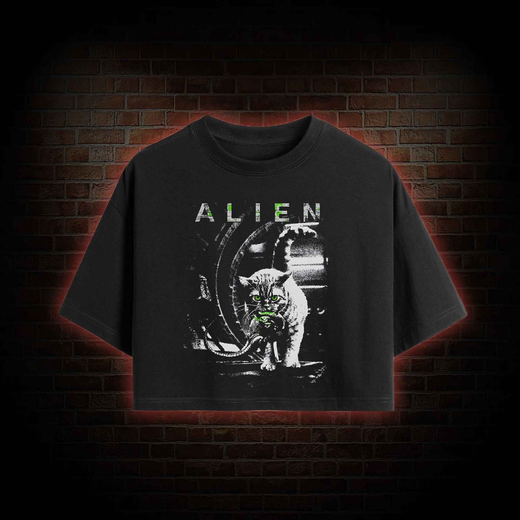 Alien Cat Crop Top