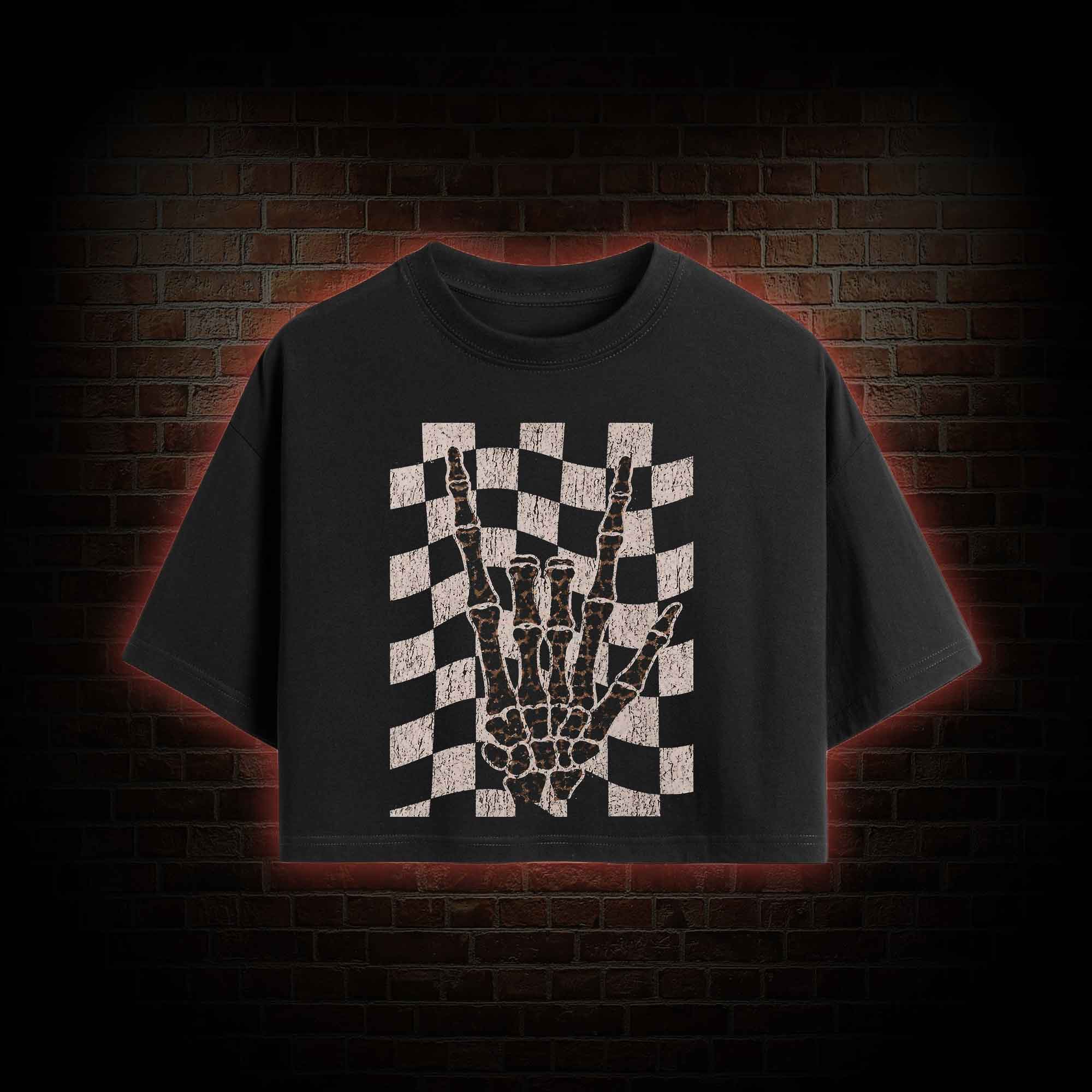 Skeleton Hand Crop Top