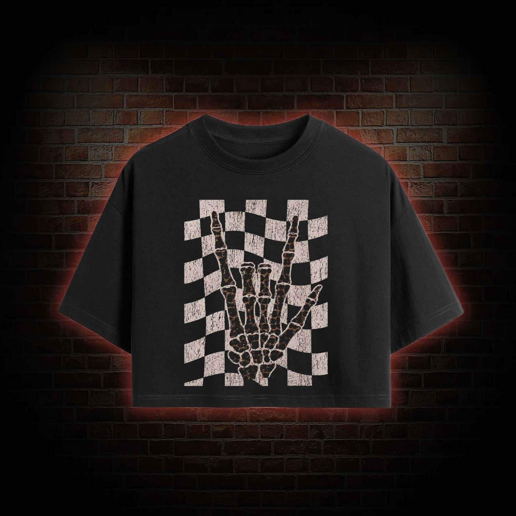 Skeleton Hand Crop Top