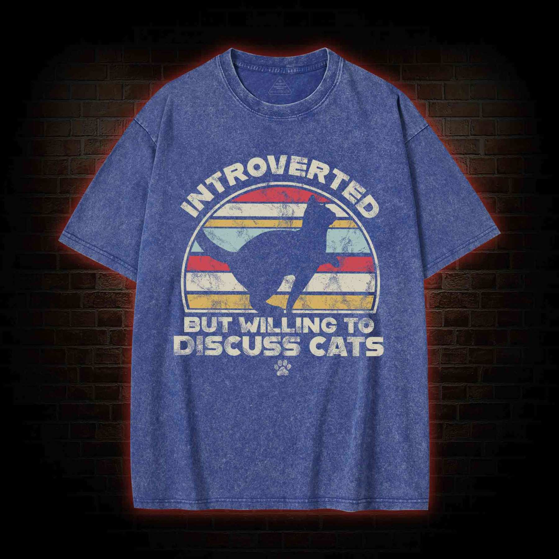 Introverted But Willing To Dicuss Cats Washed T-shirt