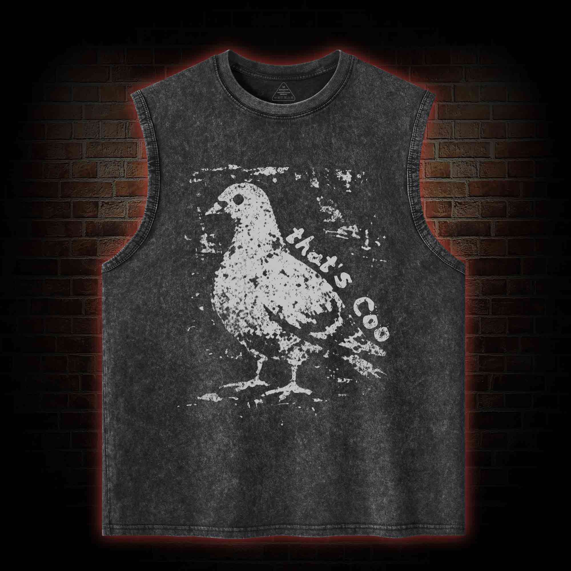 Pigeon Meme Washed Tank Top