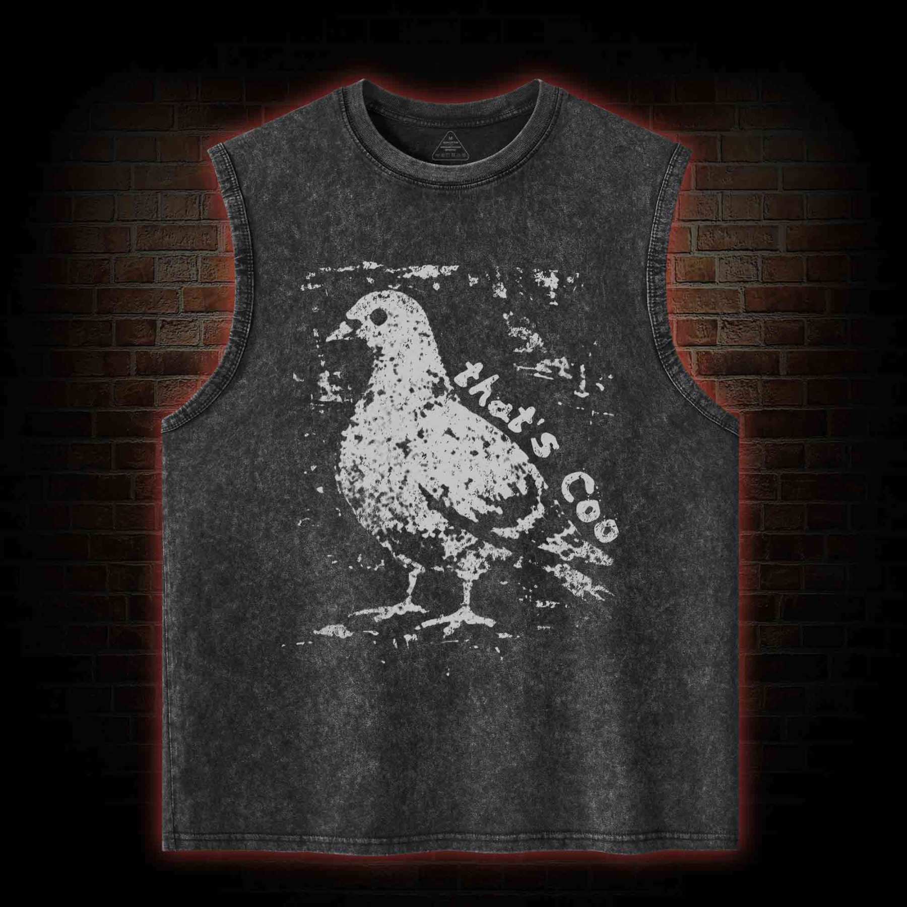 Pigeon Meme Washed Tank Top