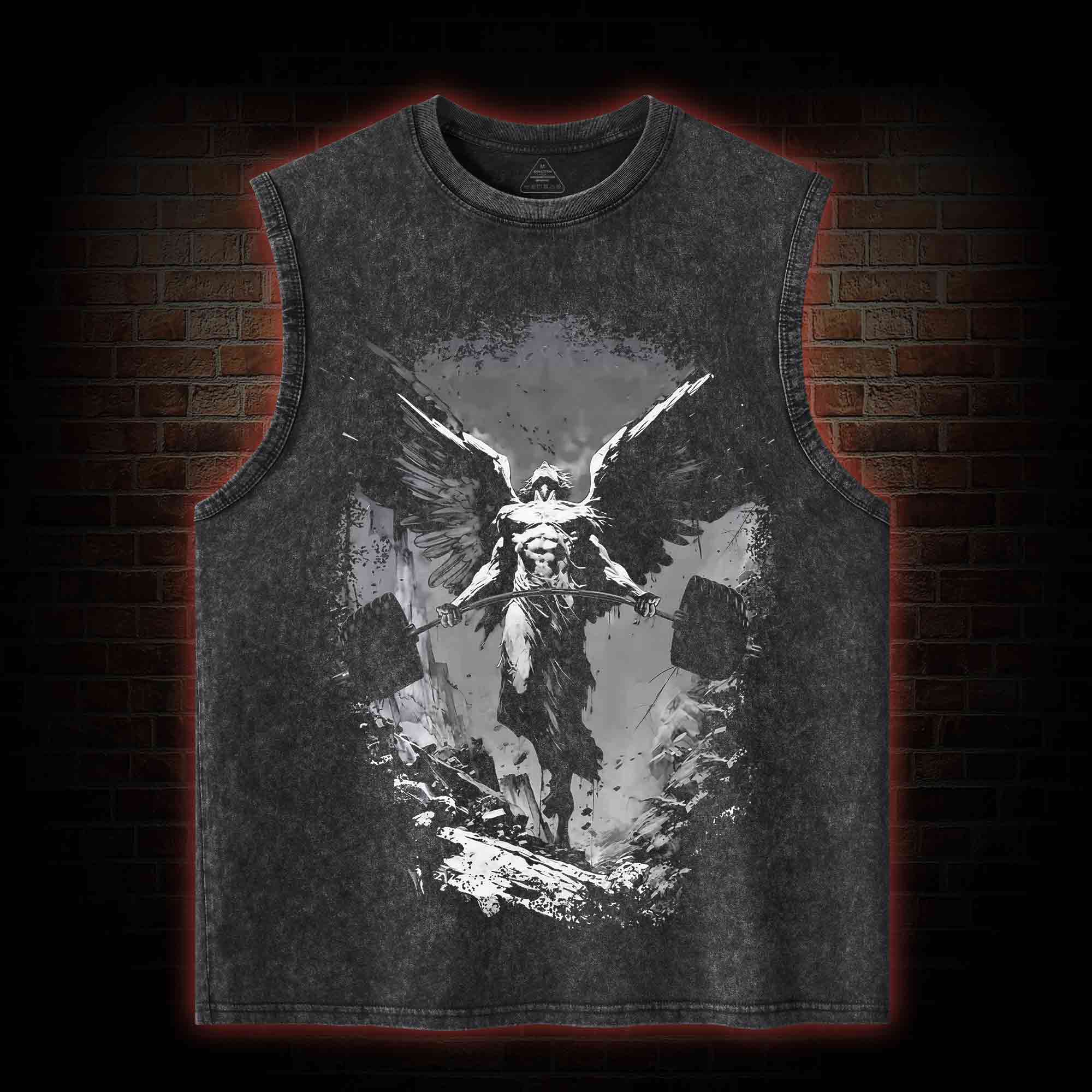 Lift like a God Greek mythology T-shirt Washed Tank Top