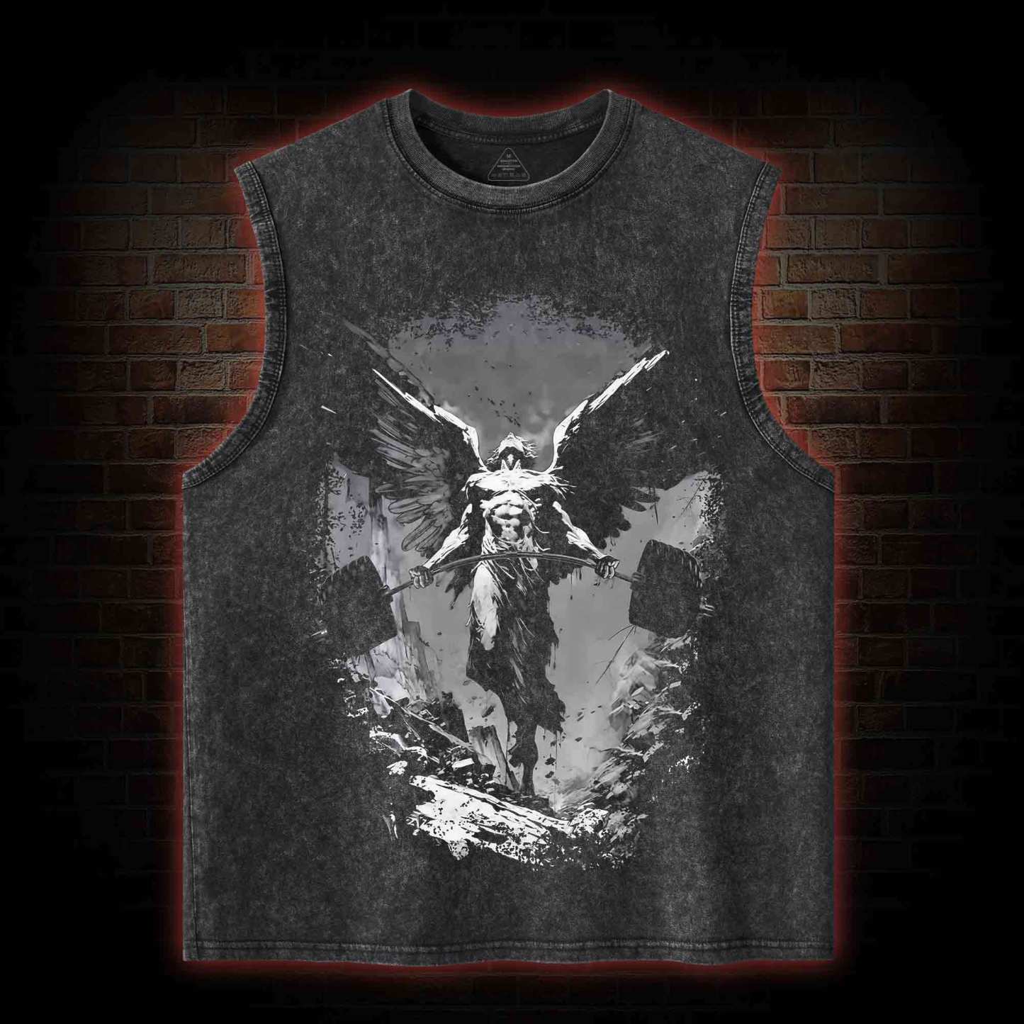 Lift like a God Greek mythology T-shirt Washed Tank Top