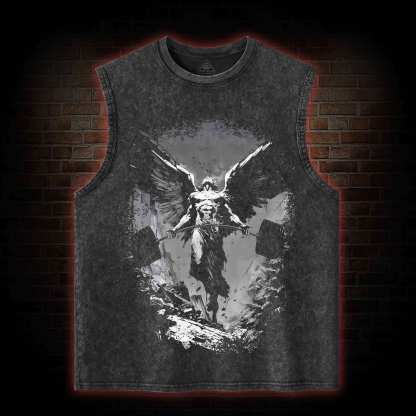 Lift like a God Greek mythology T-shirt Washed Tank Top