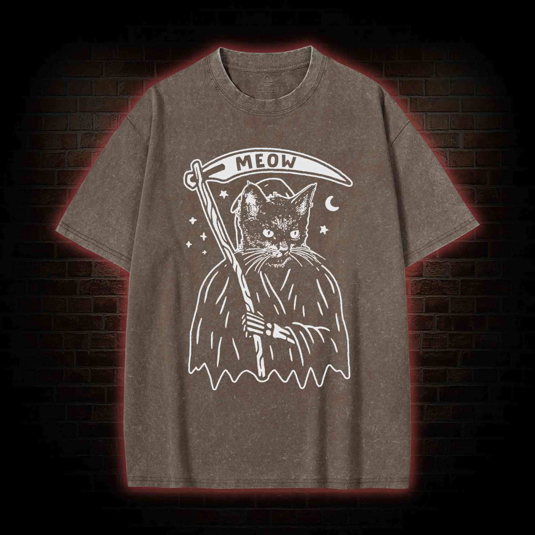 Death Meow Washed T-shirt