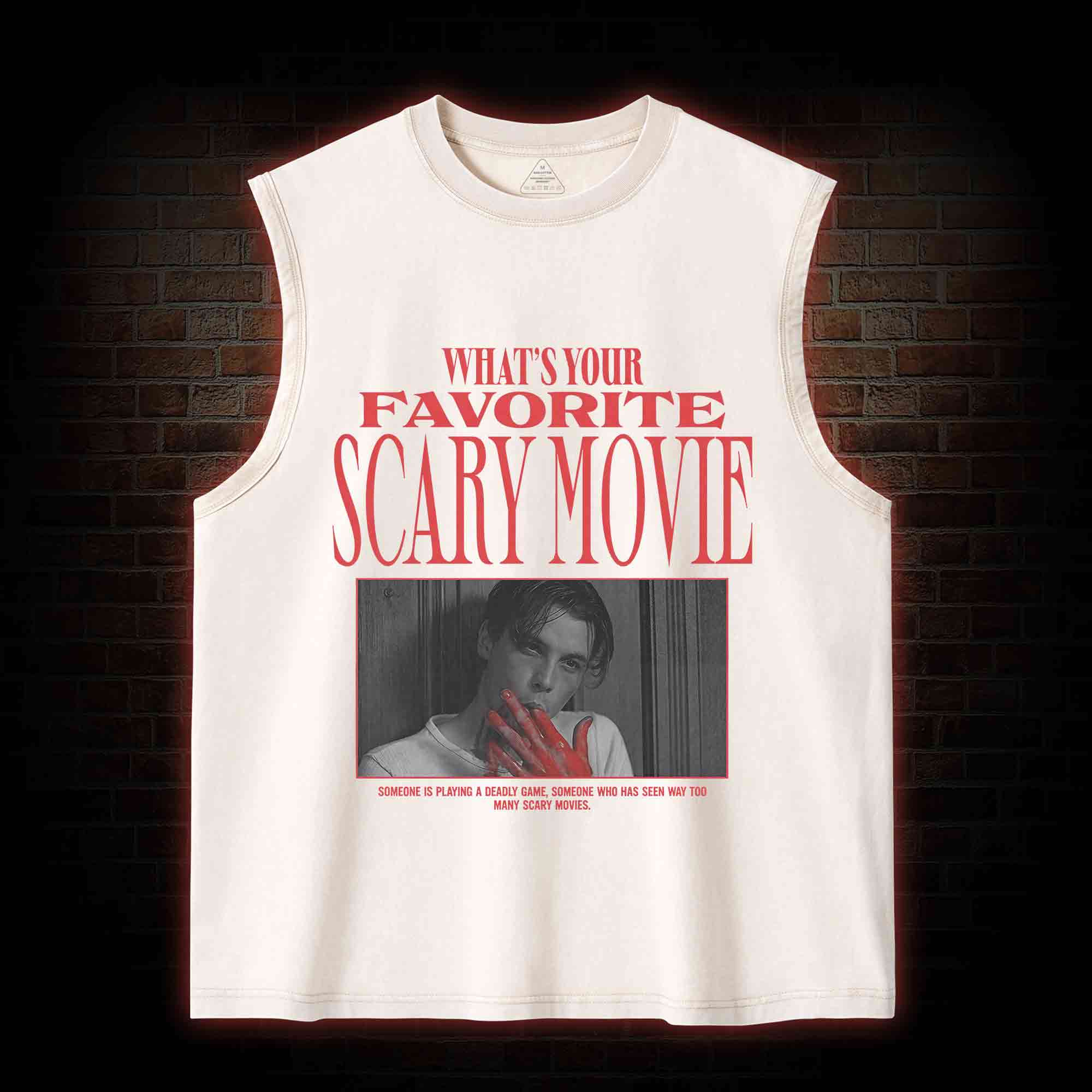 What's Your Favorite Scary Movie Washed Tank Top