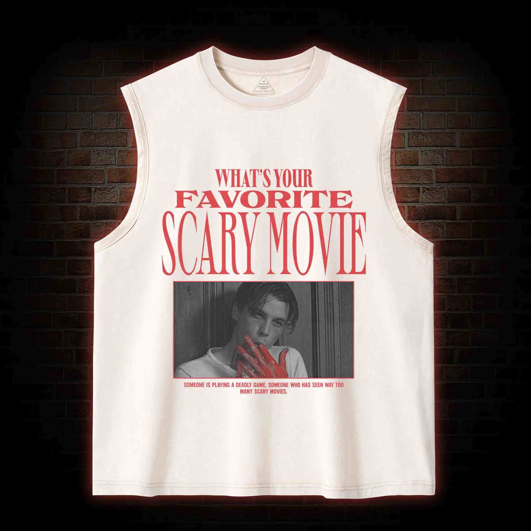 What's Your Favorite Scary Movie Washed Tank Top