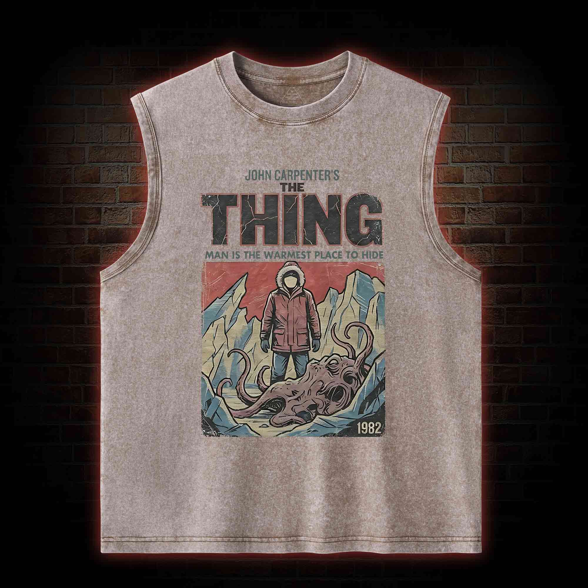 Man is the Warmest Place to Hide Washed Tank Top