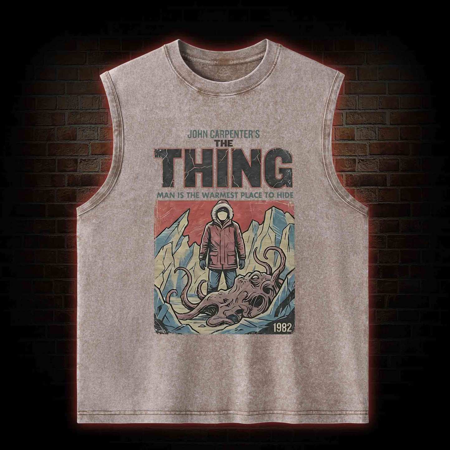 Man is the Warmest Place to Hide Washed Tank Top