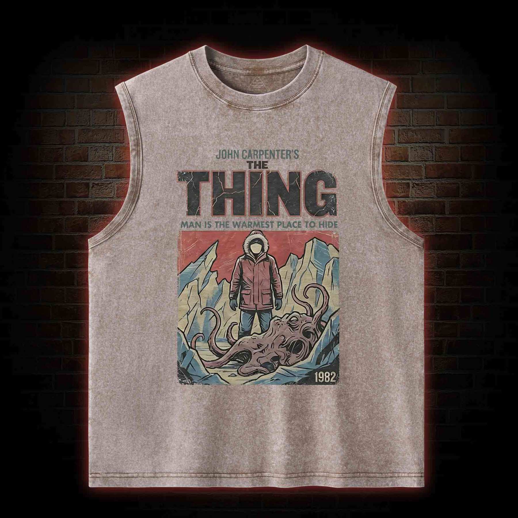 Man is the Warmest Place to Hide Washed Tank Top