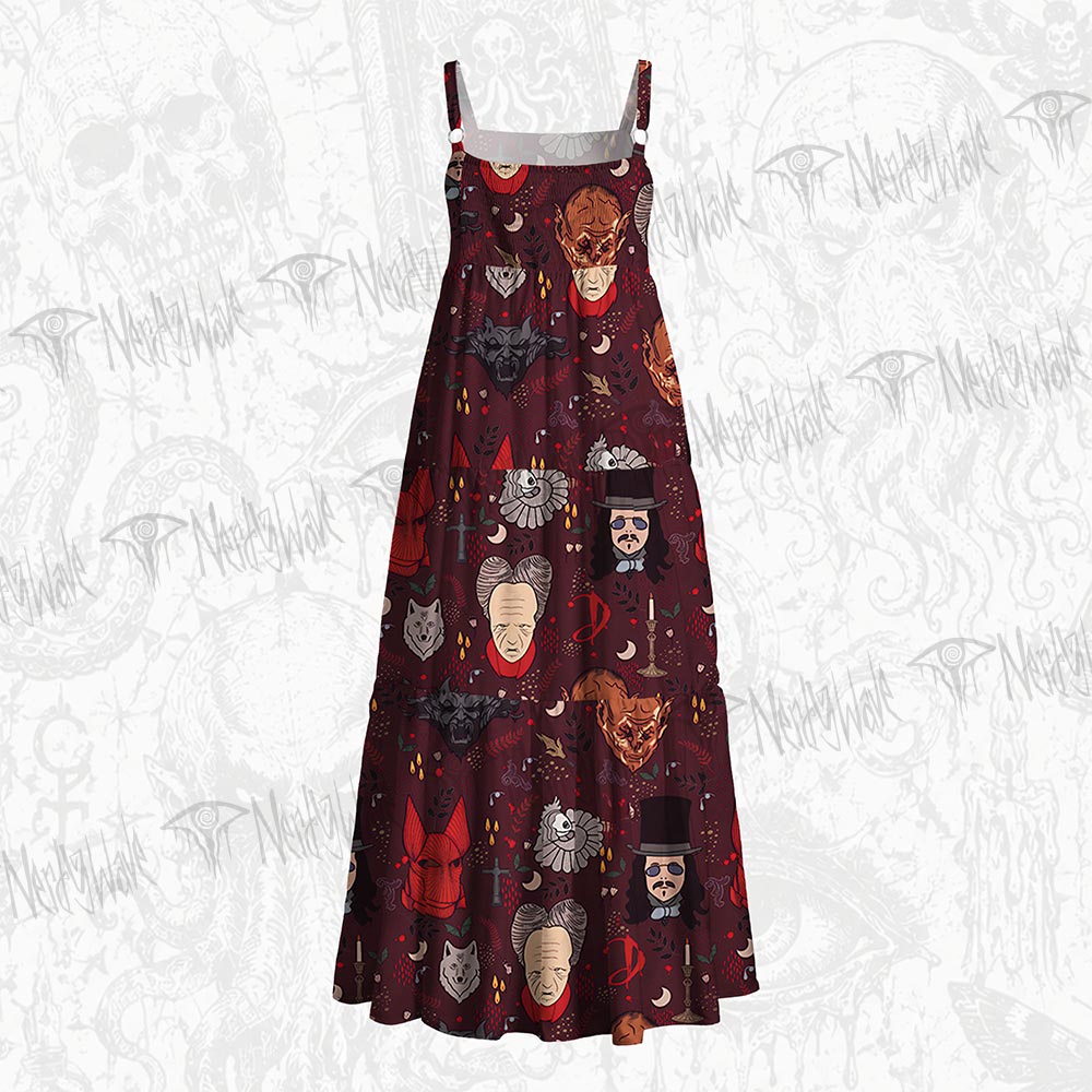 237Witchy Lunar Serpent Wildflower Wide Straps Maxi Dress