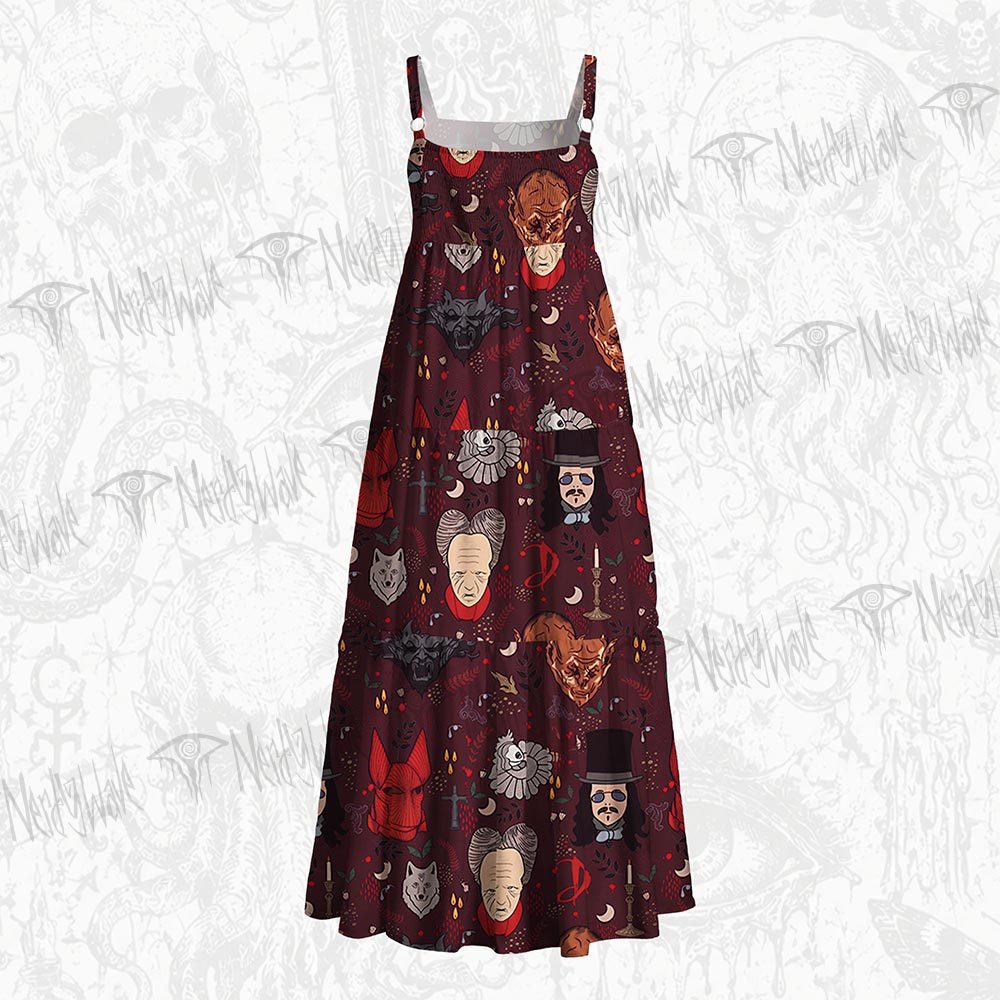 237Witchy Lunar Serpent Wildflower Wide Straps Maxi Dress