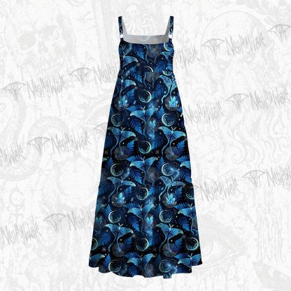239Witchy Lunar Serpent Wildflower Wide Straps Maxi Dress