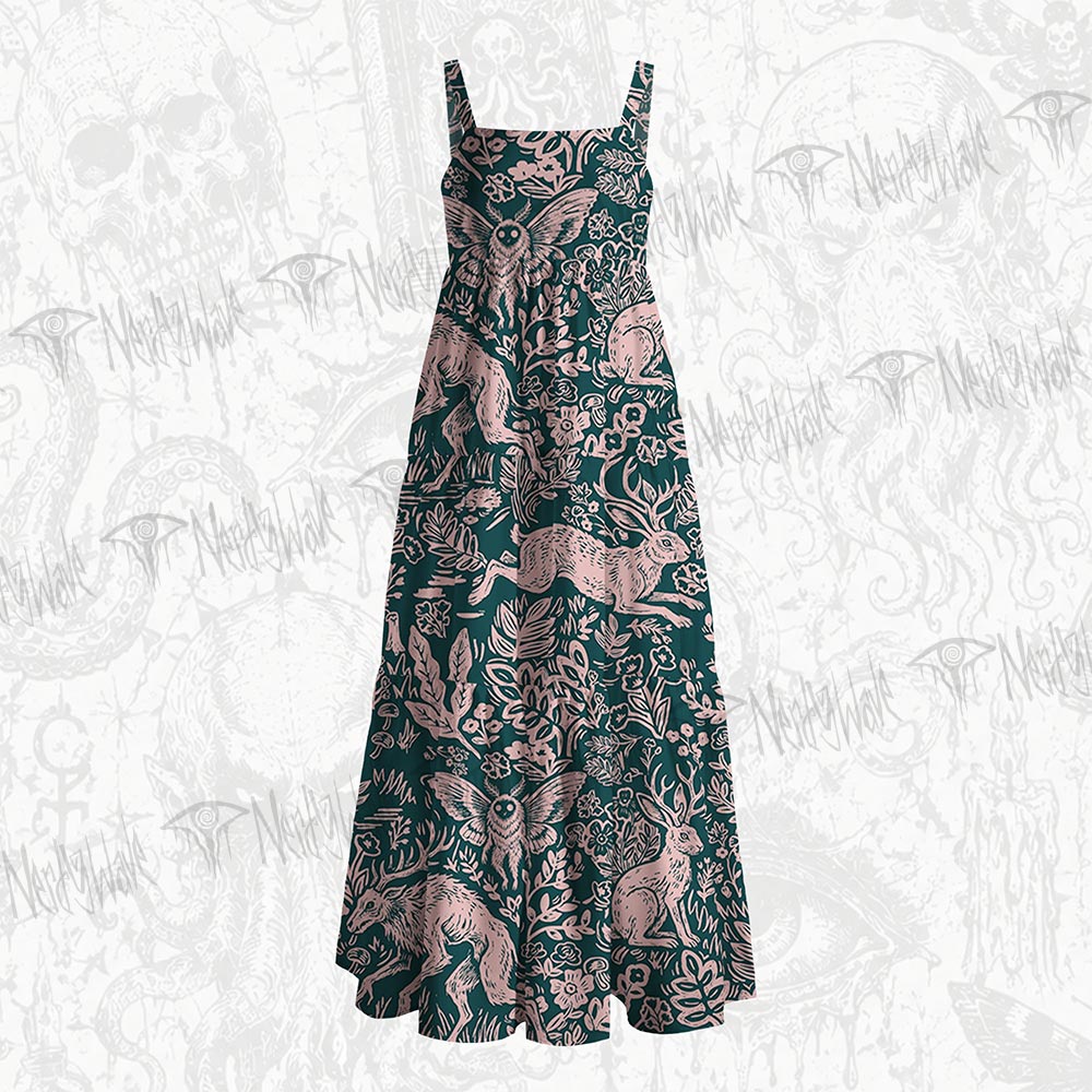 240Witchy Lunar Serpent Wildflower Wide Straps Maxi Dress