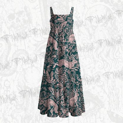 240Witchy Lunar Serpent Wildflower Wide Straps Maxi Dress