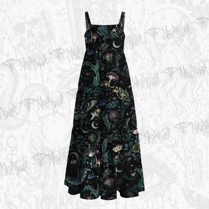 245Witchy Lunar Serpent Wildflower Wide Straps Maxi Dress