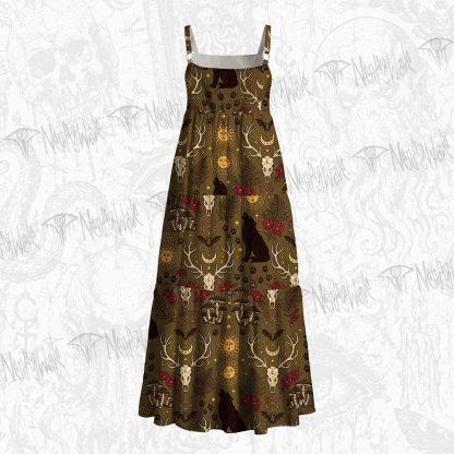 246Witchy Lunar Serpent Wildflower Wide Straps Maxi Dress
