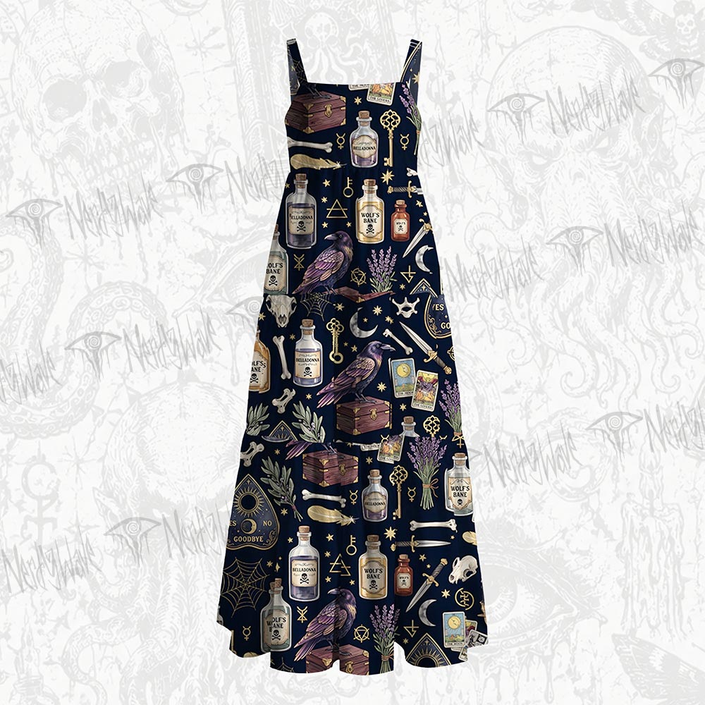 247Witchy Lunar Serpent Wildflower Wide Straps Maxi Dress