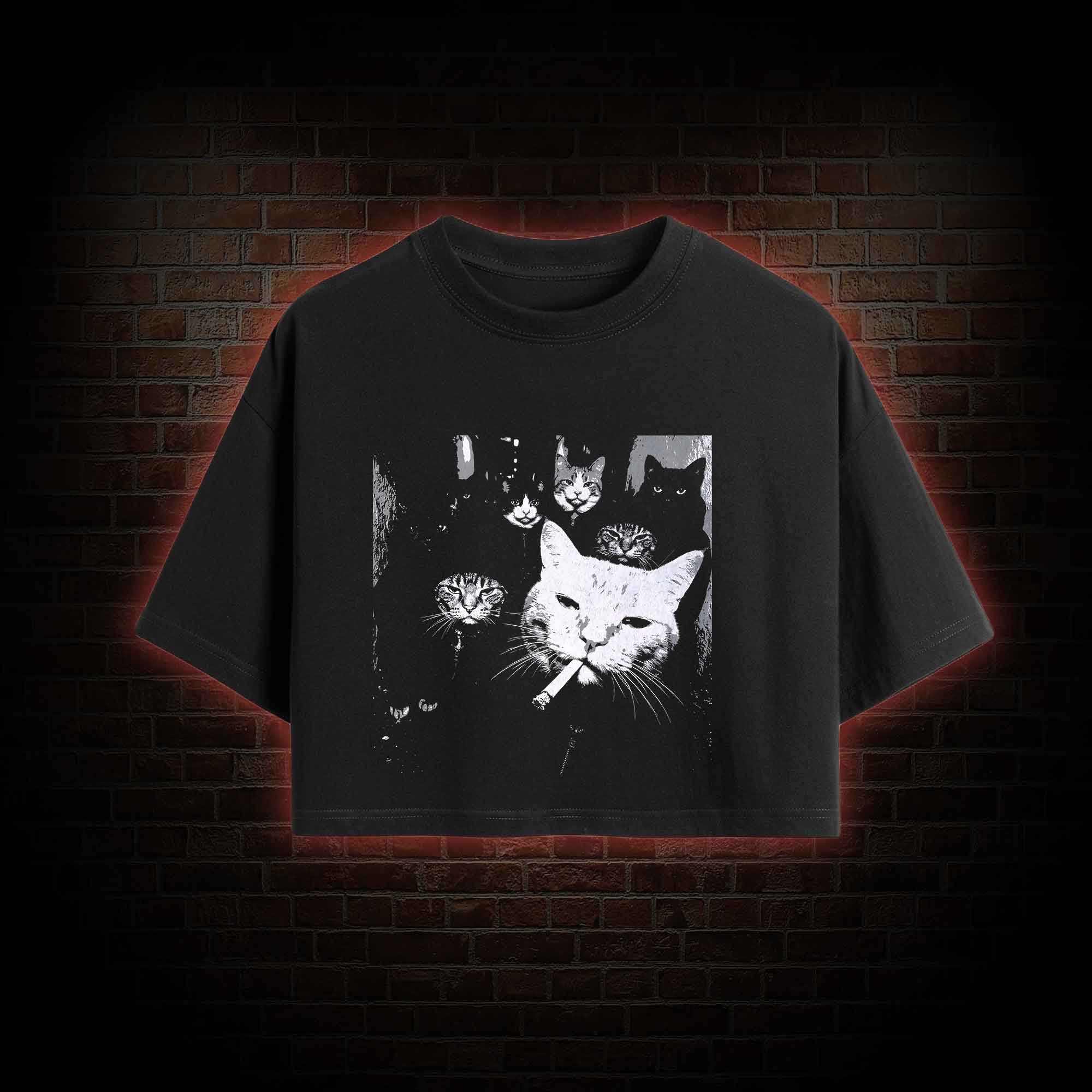 Gangster Cat Crop Top