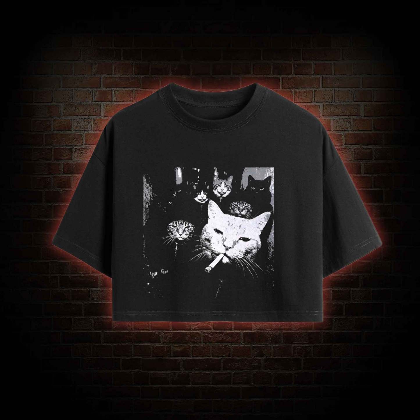 Gangster Cat Crop Top