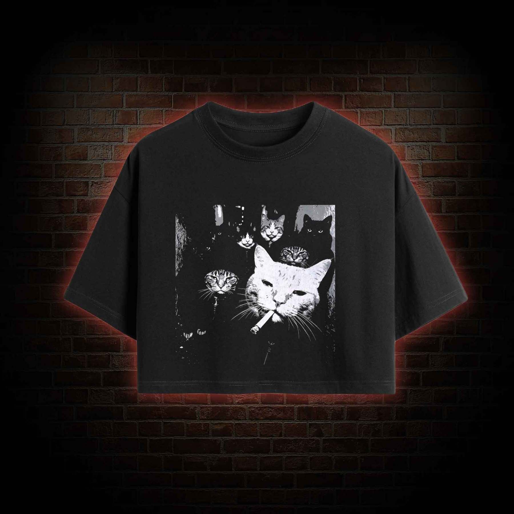 Gangster Cat Crop Top