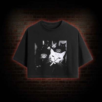Gangster Cat Crop Top