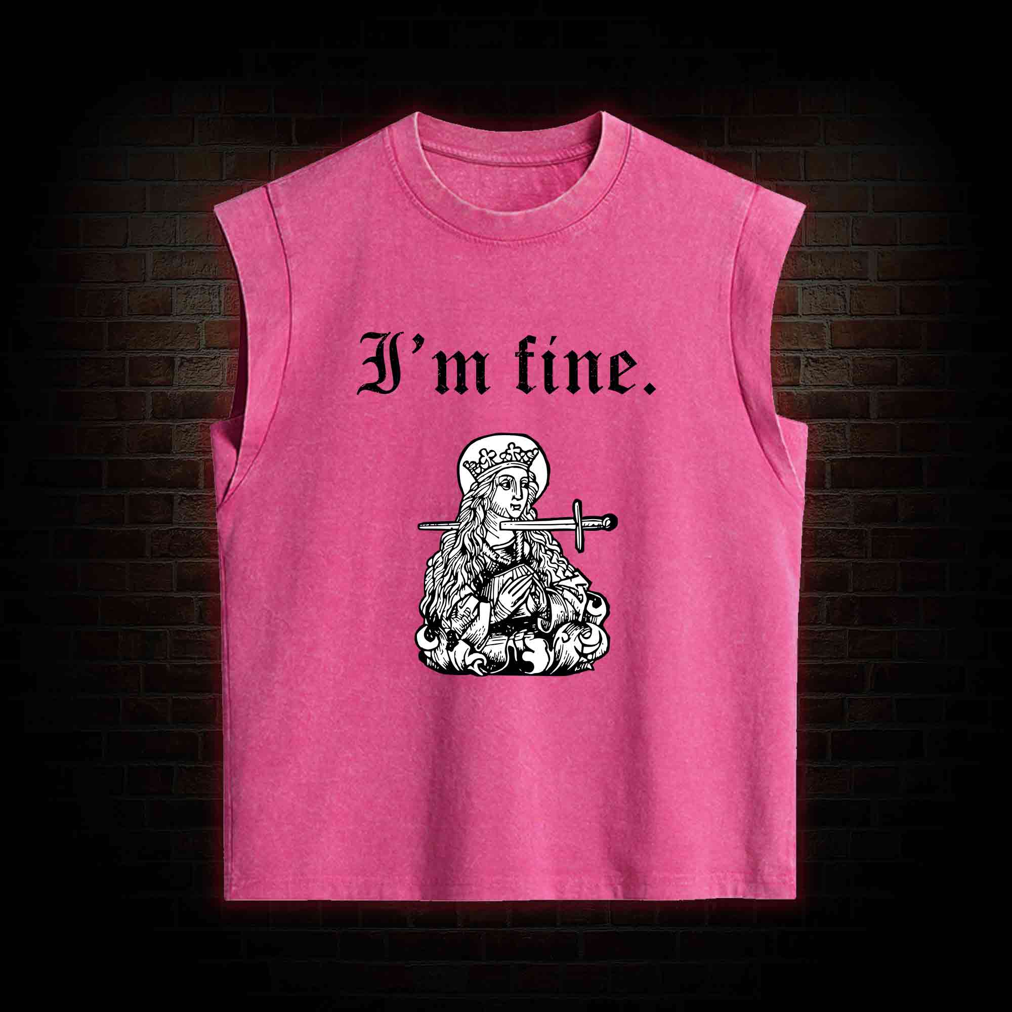 I'm Fine Women's Washed Tank Top