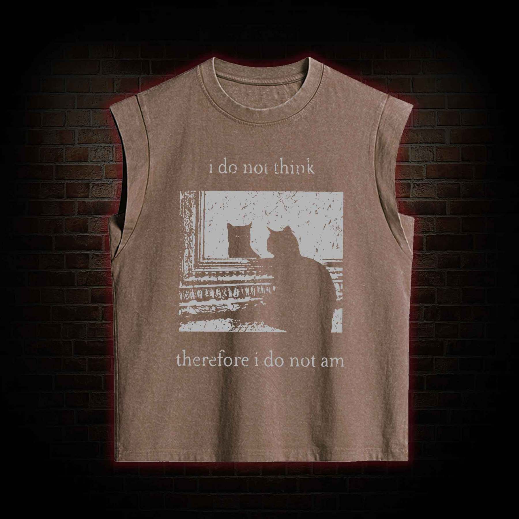 I Do Not Think Therefore I Do Not Am Women's Washed Tank Top
