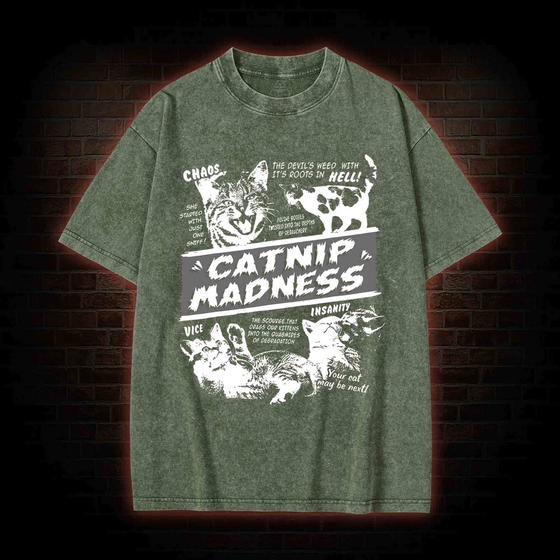 Catnip Madness Washed T-shirt