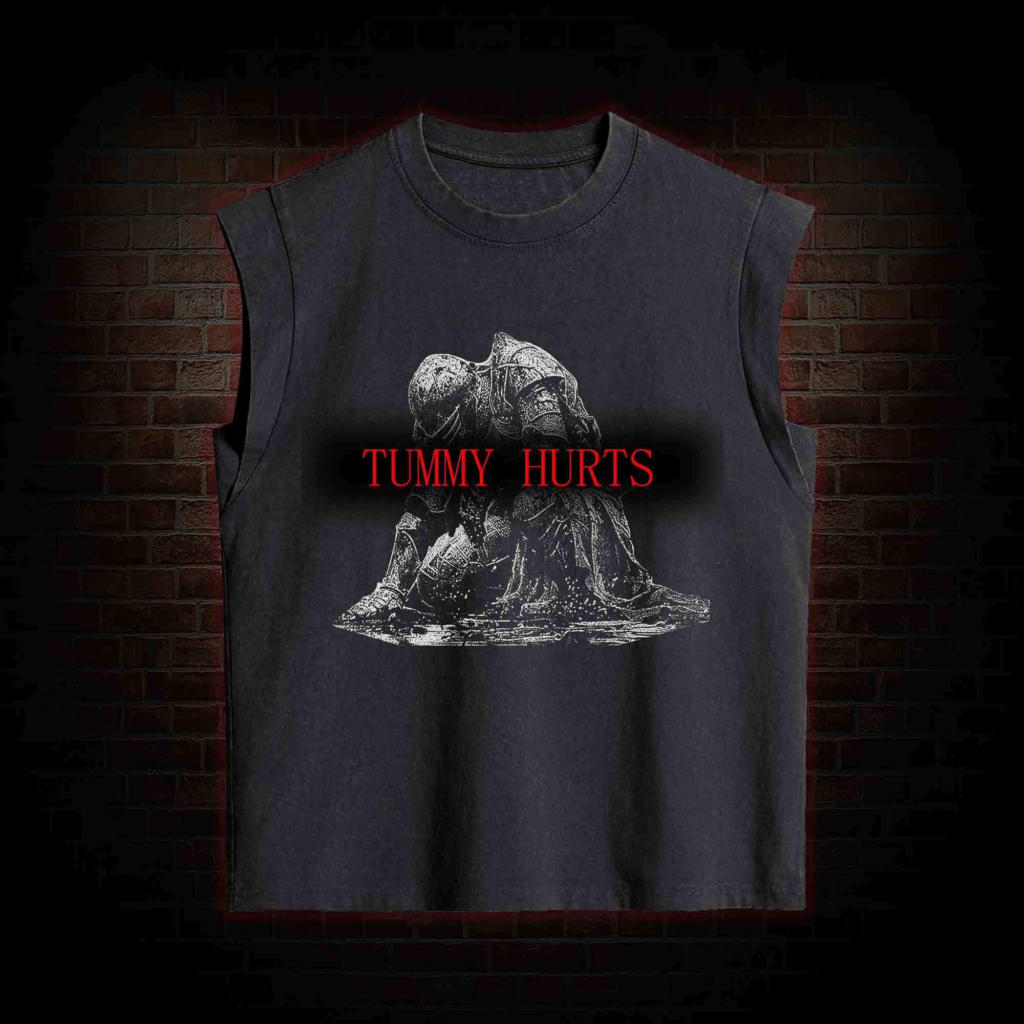 Retro Tummy Hurts Women's Washed Tank Top
