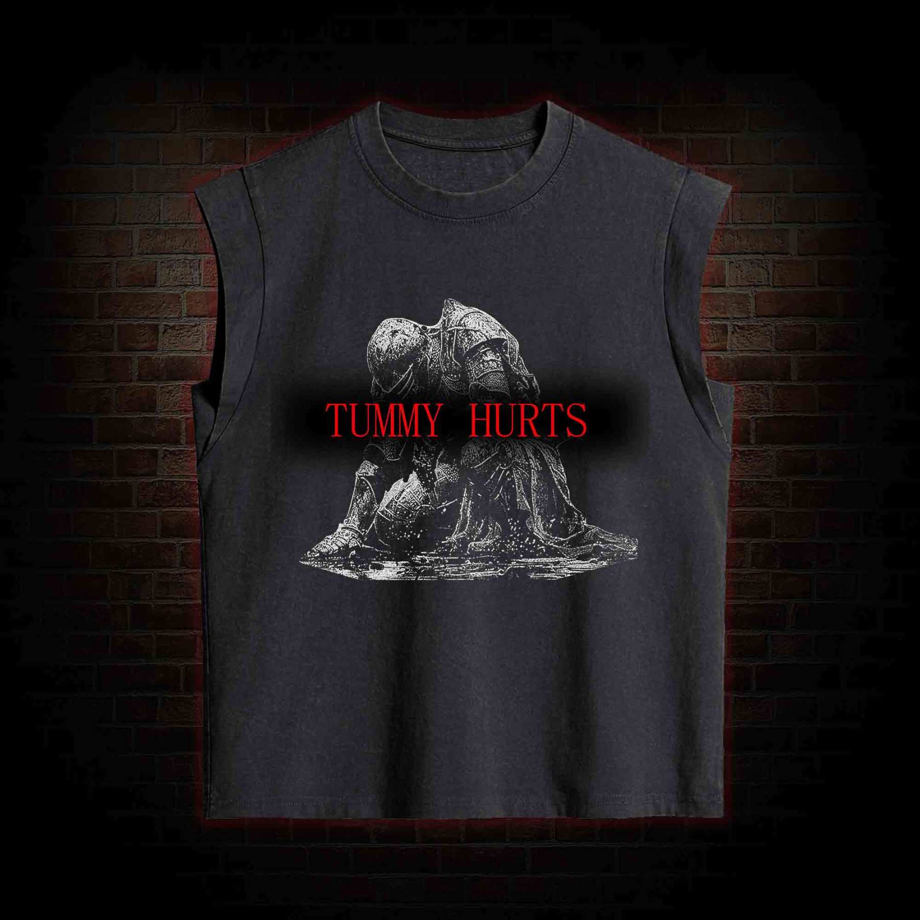 Retro Tummy Hurts Women's Washed Tank Top