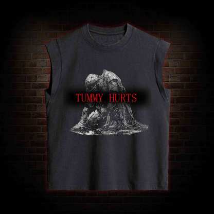 Retro Tummy Hurts Women's Washed Tank Top