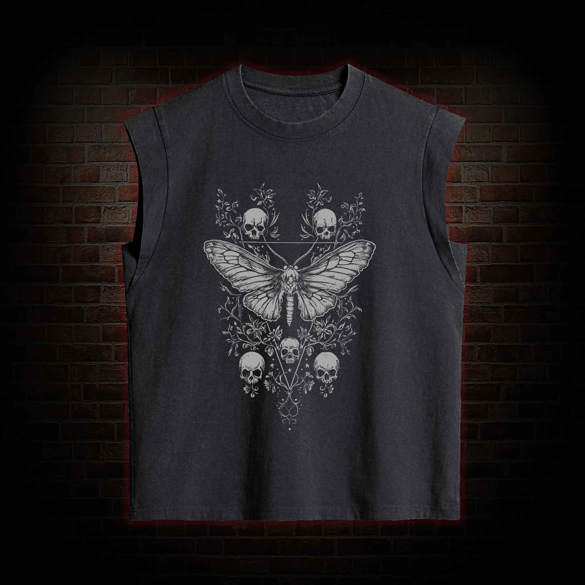 Skull Moth Women's Washed Tank Top