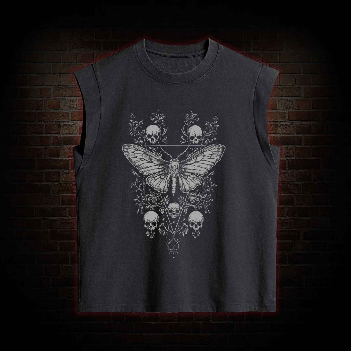 Skull Moth Women's Washed Tank Top
