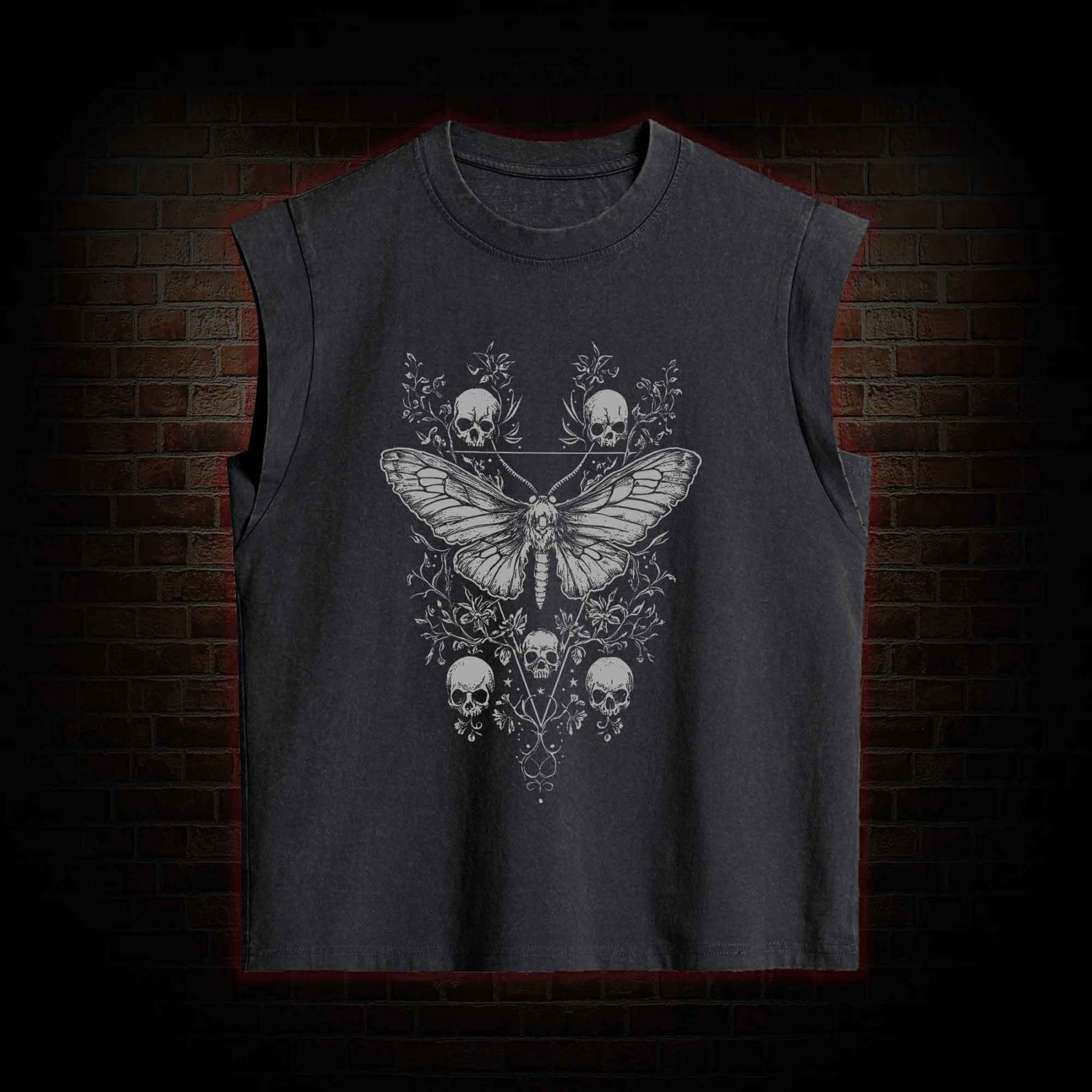Skull Moth Women's Washed Tank Top