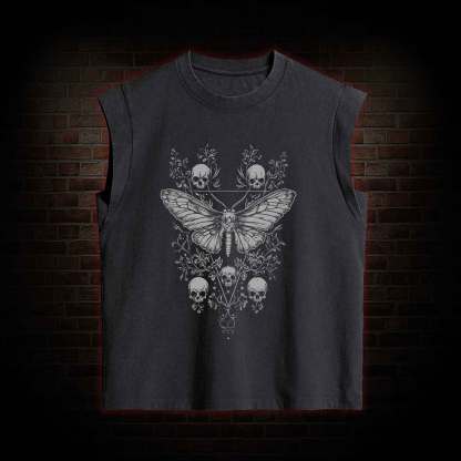Skull Moth Women's Washed Tank Top