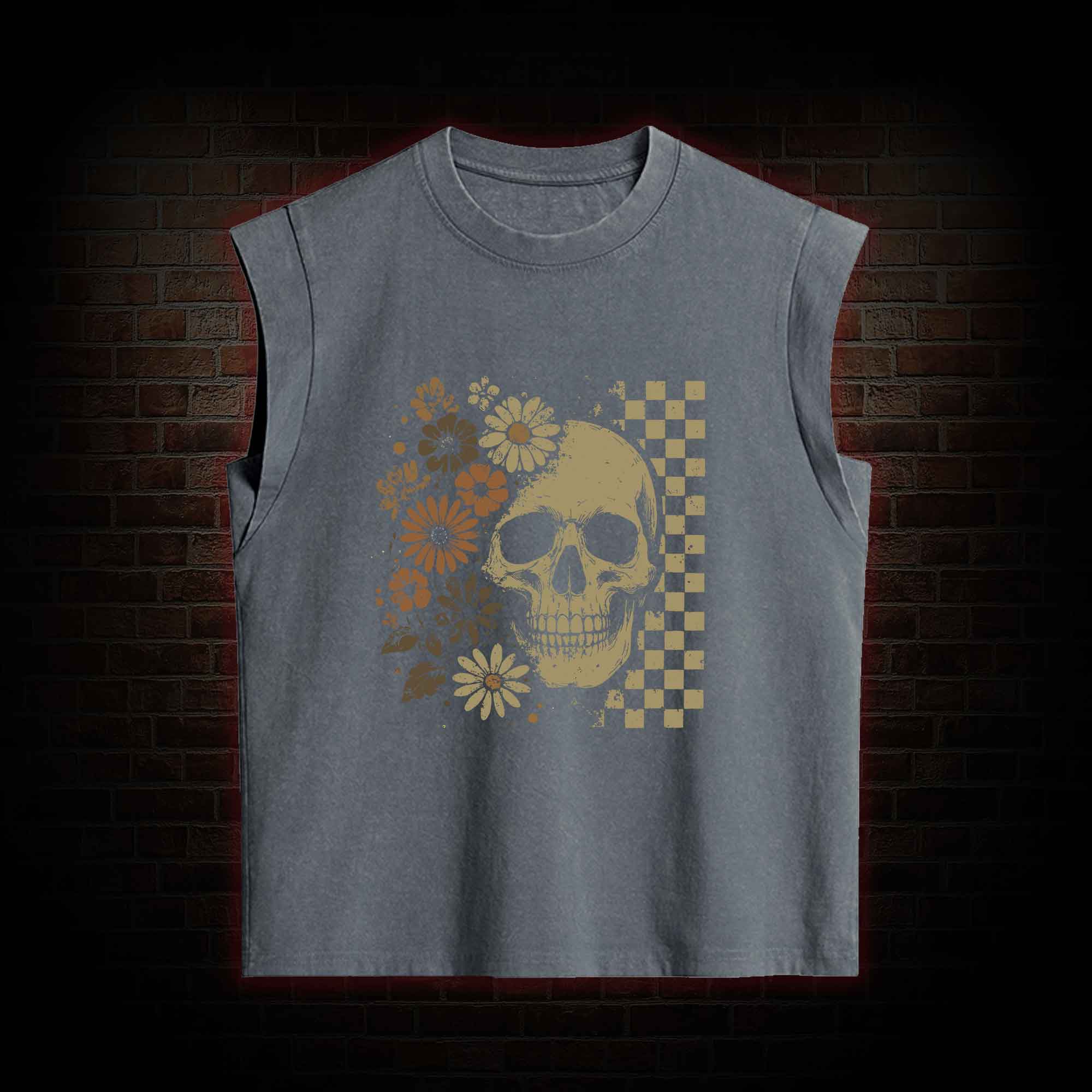 Vintage Skull Women's Washed Tank Top