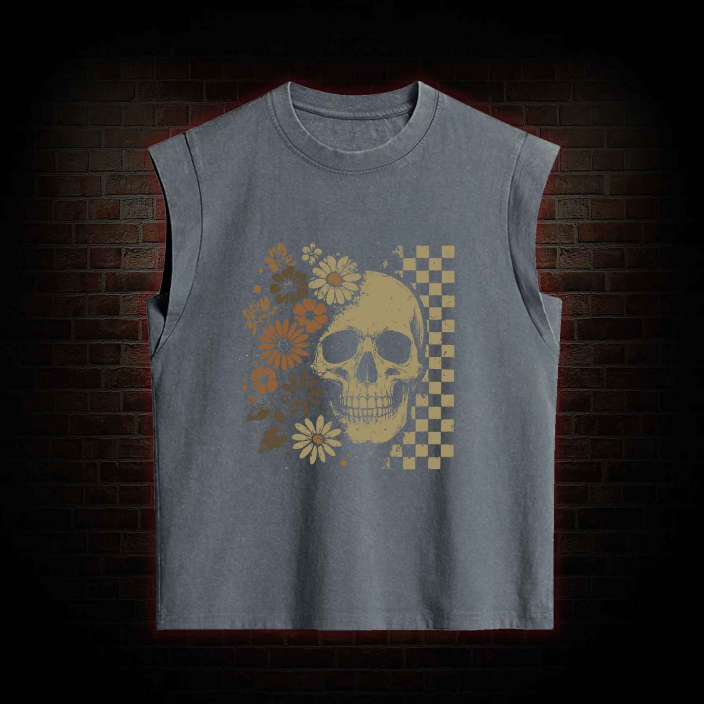 Vintage Skull Women's Washed Tank Top
