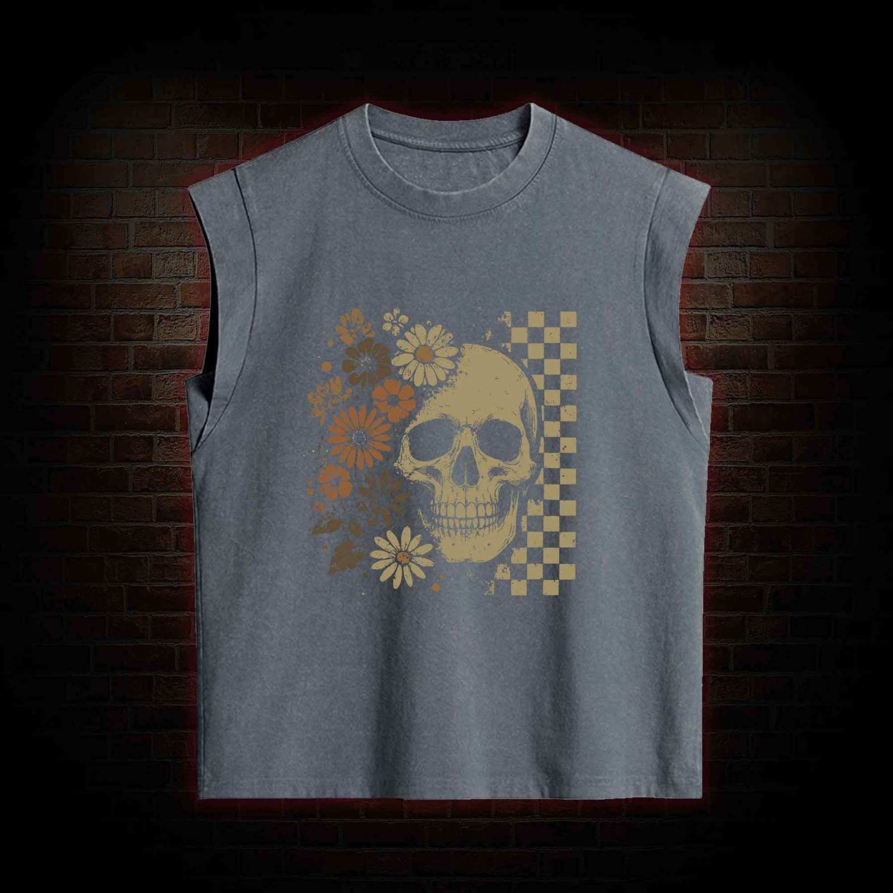 Vintage Skull Women's Washed Tank Top