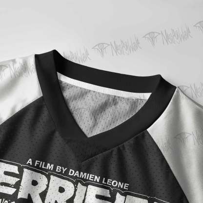 Warning Chaos Violence Bloodshed Women's Cropped Mesh Jersey